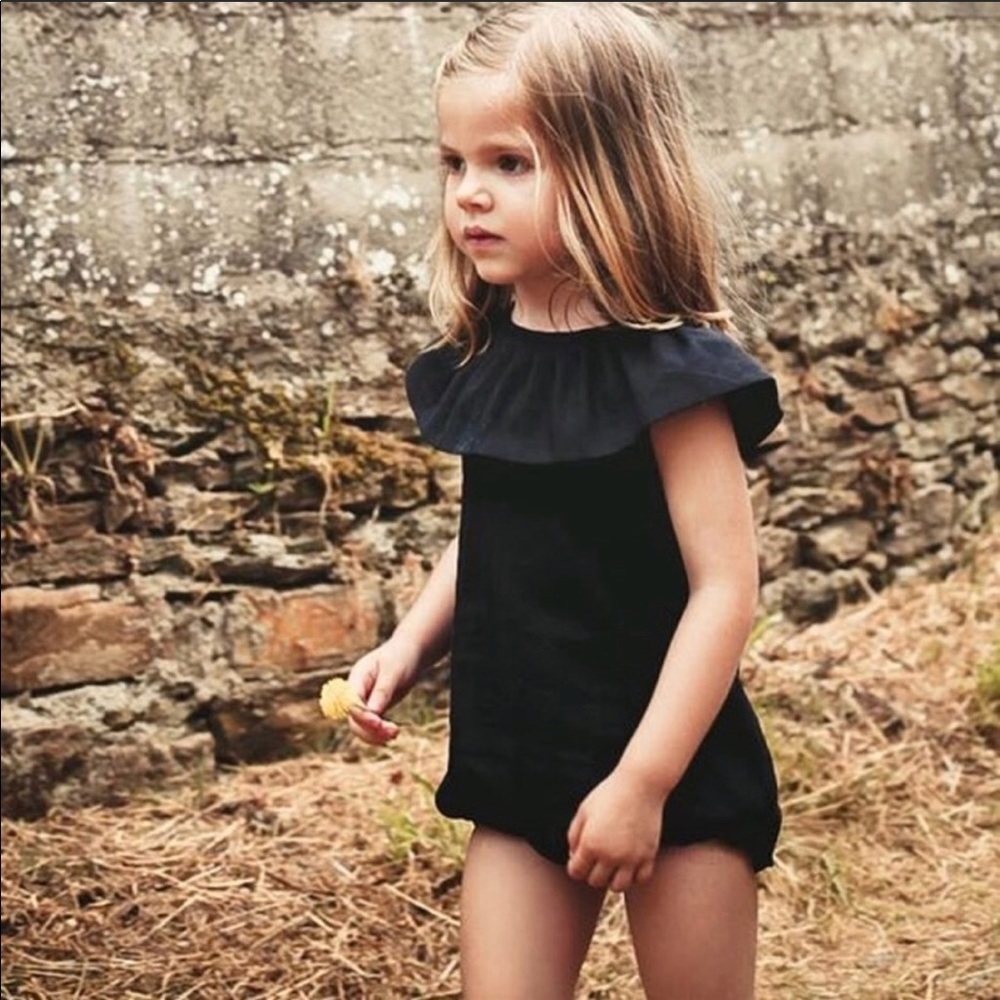 NWT Black Sateen Romper